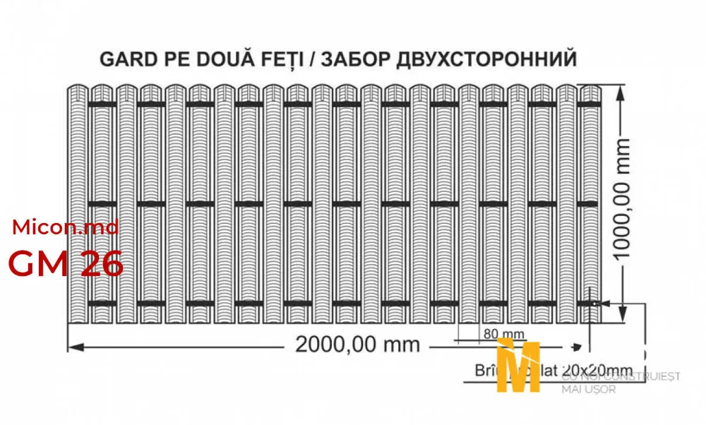 Garduri din ștachetă metalică · GM 26